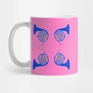 French Horn Pattern blue and Pink Mug